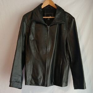 East 5th Women's Classic Black Leather Jacket XL